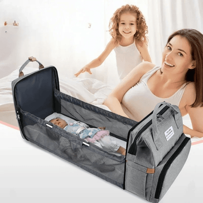 famille avec sac de voyage bigbackpack gris